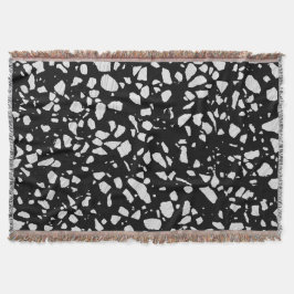 Abstraktes Terrazzo Mosaik Schwarz-Weiß-Muster Decke