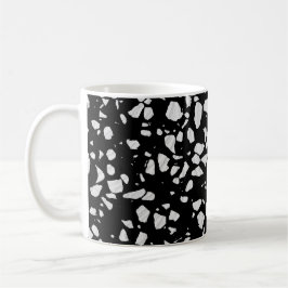 Abstraktes Terrazzo Mosaik Schwarz-Weiß-Muster Kaffeetasse