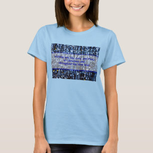 Abstraktes Text-T-Shirt mit blauen Lichtern T-Shirt