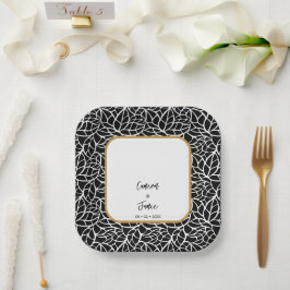 Abstraktes Thema botanische Hochzeit Pappteller