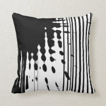Abstraktes Throw-Schwarzweiss-Kissen