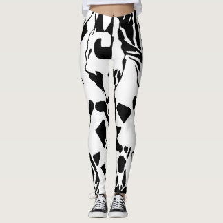 Abstraktes Tier Schwarz & Weiß Leggings