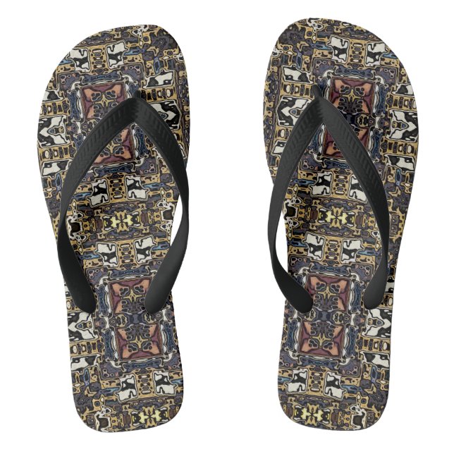 Abstraktes Tile-Design Flip Flops (Fußbett)
