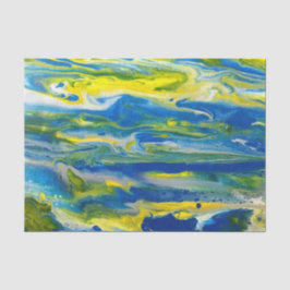Abstraktes Tissue Paper (blaues und gelbes Gewebe) Seidenpapier