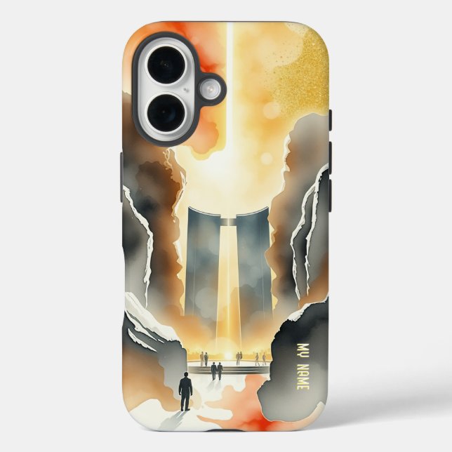 Abstraktes Tor zum Licht iPhone 16 Hülle (Rückseite)