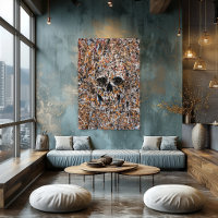 Abstraktes Totenkopf-Drip-Painting Moderne Wandkun