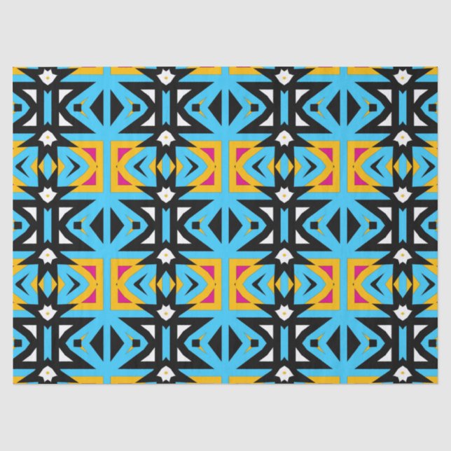 Abstraktes Tribal-farbiges Mosaikmuster Seidenpapier (Vorderseite)