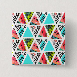 Abstraktes Tropenmuster Button