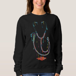 Abstraktes tropfendes Stethoskop – Medizinische Ku Sweatshirt