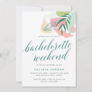 Abstraktes tropisches Bachelorette Wochenende Einl