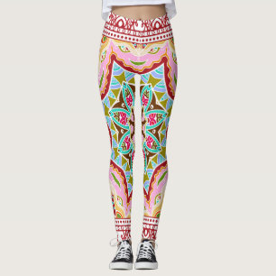 Abstraktes tropisches Blätter vielfältiges Muster Leggings