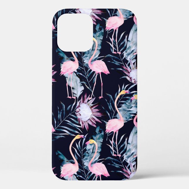 Abstraktes tropisches Muster mit Flamingo, Protea, Case-Mate iPhone Hülle (Rückseite)