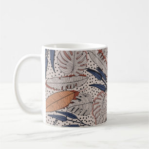 Abstraktes tropisches nahtloses Muster auf Basis Kaffeetasse