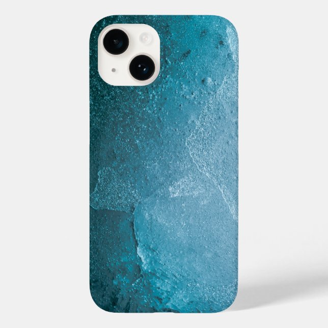 Abstraktes, türkisfarbenes Eis Case-Mate iPhone 14 Hülle (Rückseite)