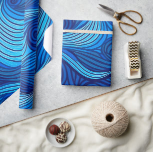 Abstraktes türkisfarbenes Meer Geschenkpapier