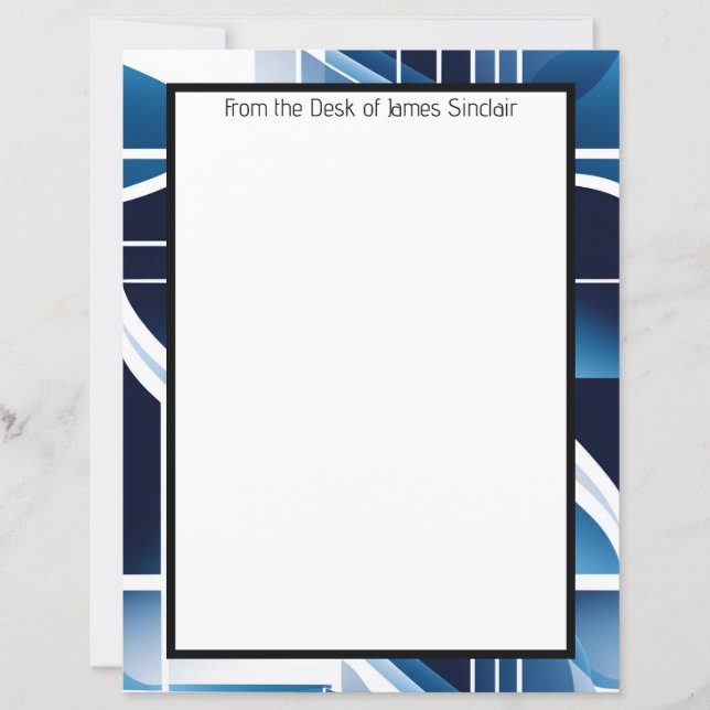 Abstraktes und blaues Briefpapier (Vorderseite)