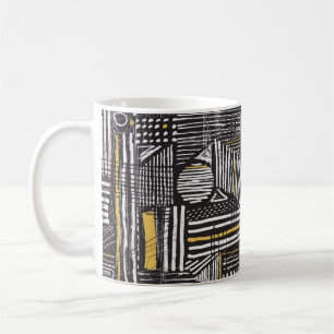 Abstraktes und kreatives, nahtloses Musterdesign m Kaffeetasse