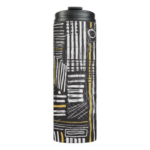 Abstraktes und kreatives, nahtloses Musterdesign m Thermosbecher