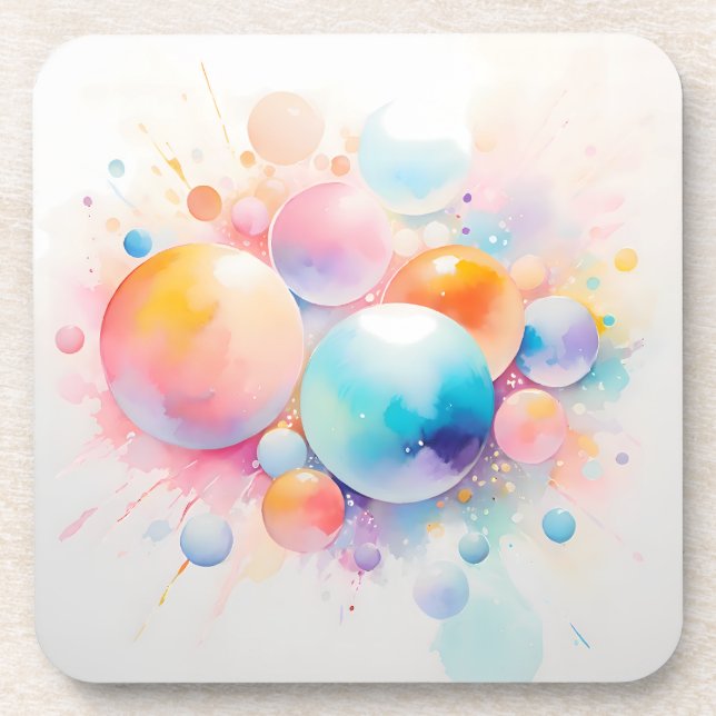 Abstraktes und modernes Blasdesign Getränkeuntersetzer (Vorderseite)