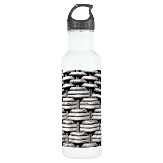 Abstraktes und stilvolles Gray-Muster Edelstahlflasche (Vorderseite)