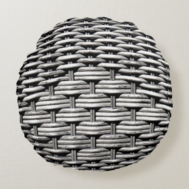 Abstraktes und stilvolles Gray-Muster Rundes Kissen (Vorderseite)