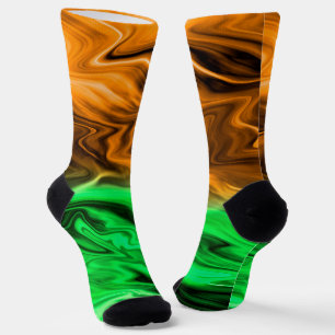 Abstraktes unscharfes geflecktes Muster in orange  Socken
