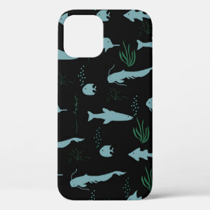 Abstraktes Unterwassermuster mit Fischen und Algen Case-Mate iPhone Hülle