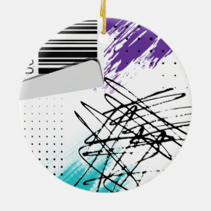 Abstraktes UPC-Design auf Socken Keramik Ornament