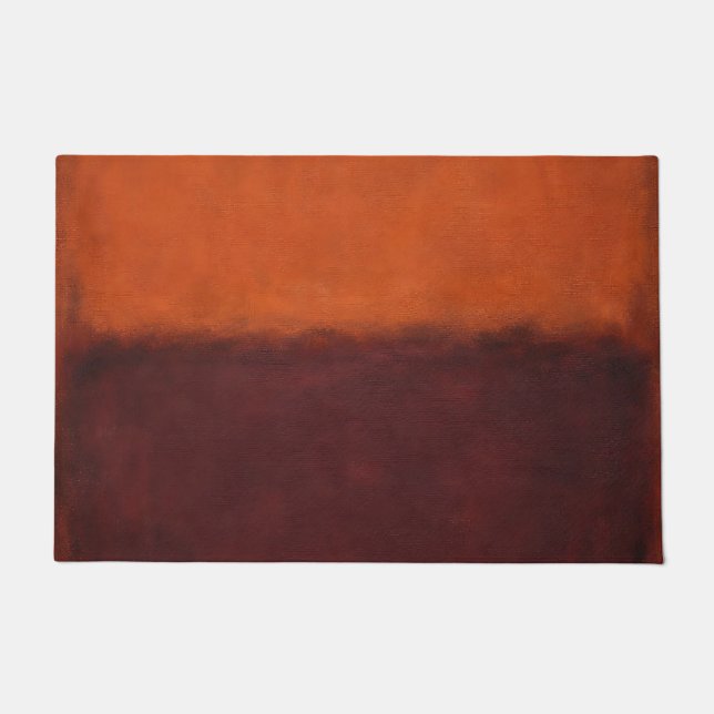 Abstraktes verbranntes oranges Horizont Fußmatte (Vorderseite)