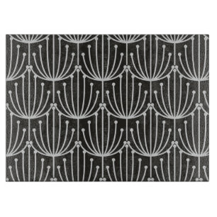 Abstraktes Vintage-Blumenmuster in Schwarz-Weiß-Mu Schneidebrett