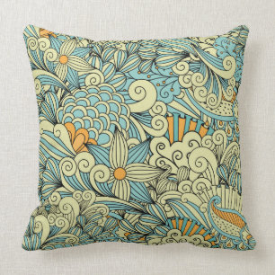 Abstraktes Vintage-Blumenmuster Kissen