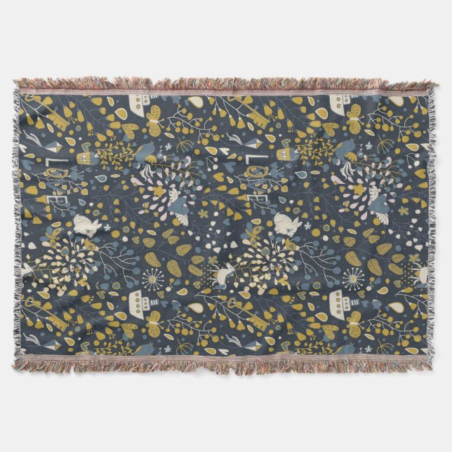 Abstraktes Vintage-Muster Decke (Vorderseite)