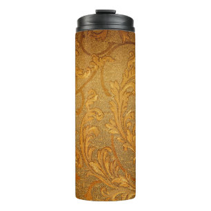 Abstraktes Vintages Blumenmuster Thermosbecher