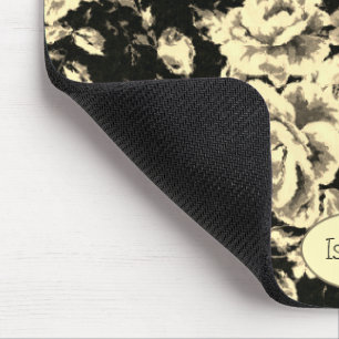 Abstraktes Vintages Blumensparkglas Monogramm Mousepad