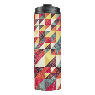 Abstraktes, Vintages geometrisches Hintergrundmust Thermosbecher