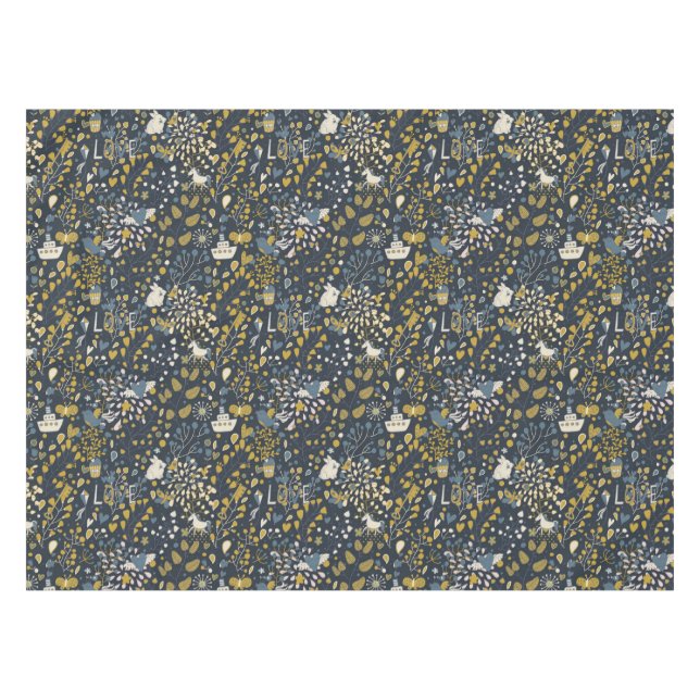 Abstraktes Vintages Muster Tischdecke (Vorderseite (Horizontal))