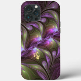 Abstraktes Violett Lila Khaki Fraktal Case-Mate iPhone Hülle