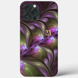 Abstraktes Violett Lila Khaki Fraktal Case-Mate iPhone Hülle