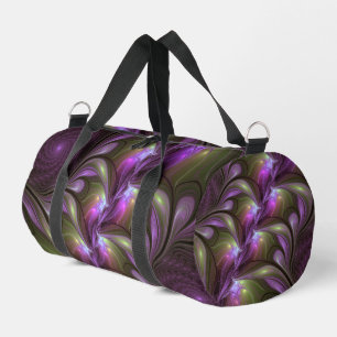 Abstraktes Violett Lila Khaki Fraktal Duffle Bag