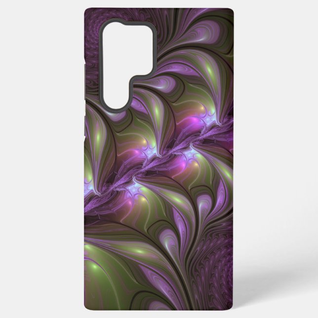 Abstraktes Violett Lila Khaki Fraktal Samsung Galaxy Hülle (Rückseite)