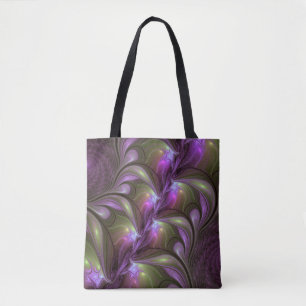 Abstraktes Violett Lila Khaki Fraktal Tasche