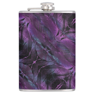 Abstraktes Violett Lila Schwarzes Blau Design Flachmann