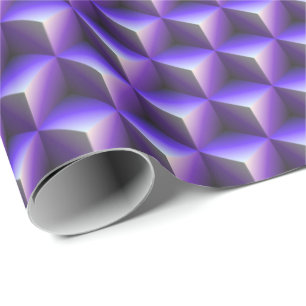 Abstraktes violettes Würfelblockmuster Geschenkpapier