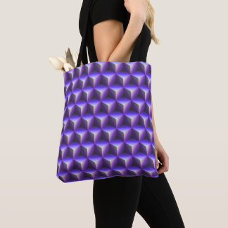 Abstraktes violettes Würfelblockmuster Tasche