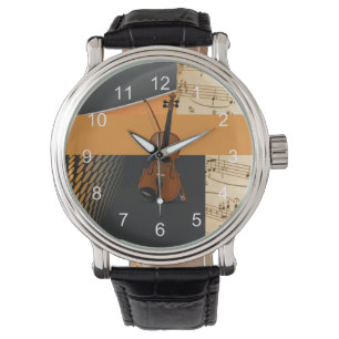 Abstraktes Violindesign Armbanduhr