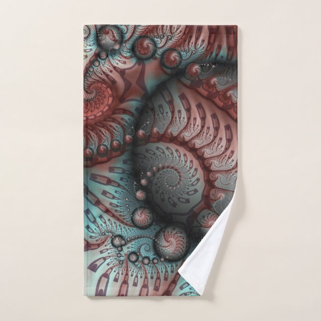 Abstraktes Vivio Fantasy Fraktal Art Brown Blue Handtuch (Handtuch)