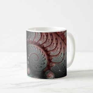 Abstraktes Vivio Fantasy Fraktal Art Brown Blue Kaffeetasse