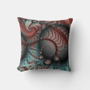 Abstraktes Vivio Fantasy Fraktal Art Brown Blue Kissen