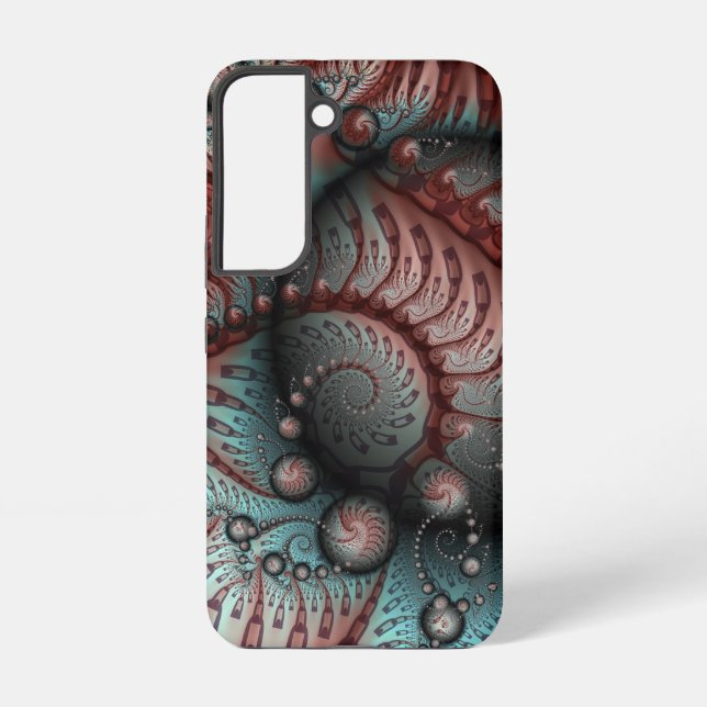Abstraktes Vivio Fantasy Fraktal Art Brown Blue Samsung Galaxy Hülle (Rückseite)