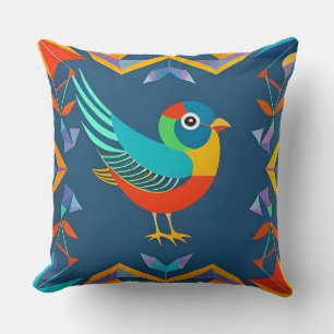 🌈 Abstraktes Vogel-Wurfkissen Geometrische Kunst- Kissen